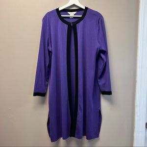 Misook Purple and Black Knit Cardigan